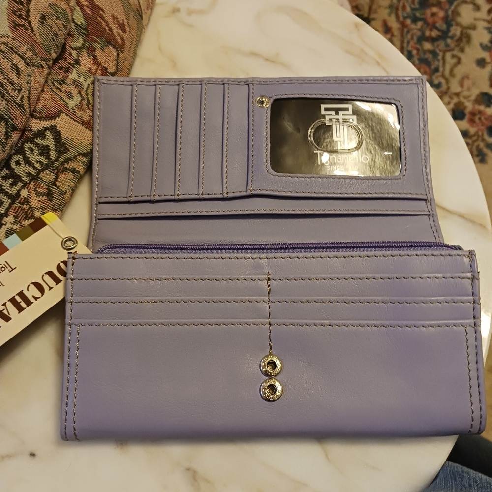 NWT Tignanello Long Wallet, Purple Leather Touchables Bag - Picture 7 of 9